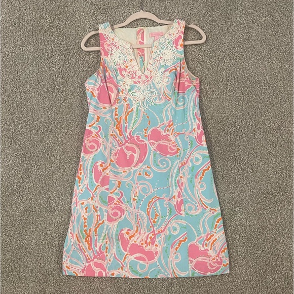 Lilly Pulitzer Jellies Be Jammin White Lace Gabby Shift Dress - Picture 3 of 10